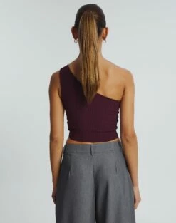 One Shoulder Ribbed Tank -Glassons Store wirius one shoulder cherry oh back kv44069rib