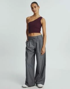 One Shoulder Ribbed Tank -Glassons Store wirius one shoulder cherry oh full kv44069rib