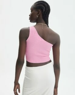 One Shoulder Ribbed Tank -Glassons Store wirius one shoulder smell the roses back kv44069rib