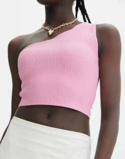 One Shoulder Ribbed Tank -Glassons Store wirius one shoulder smell the roses imageback kv44069rib