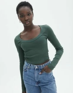 Ringspun Denim Skirt -Glassons Store wylie wide rib scoop thyme out front tl53892prib