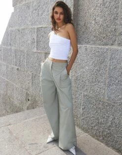 Mid Rise Straight Leg Cotton Cargo Pant -Glassons Store zuma wide leg pant sea mist front pw120225cot